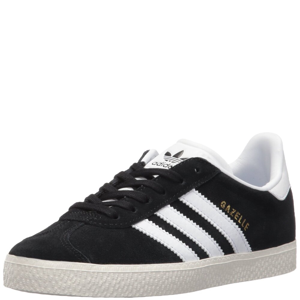 ADIDAS ORIGINALS KIDS GAZELLE (BIG KID) BLACK/WHITE/GOLD 6 BIG KID